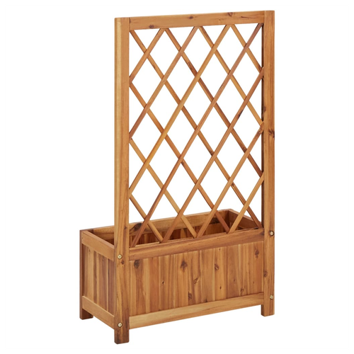 vidaXL Garden Raised Bed with Trellis Solid Acacia Wood - Raised Beds