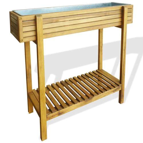 vidaXL Raised Garden Raised Bed Solid Acacia Wood and Zinc - Raised Beds
