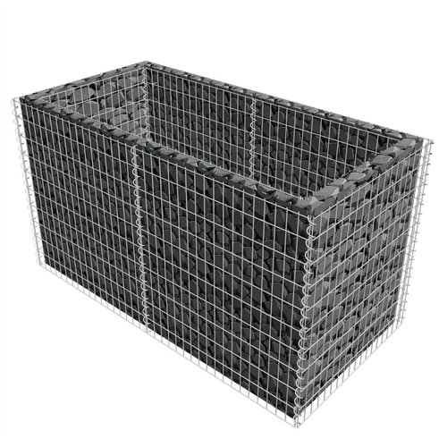 vidaXL vidaXL Gabion Raised Bed Steel 180x90x100 cm Silver - Raised Beds