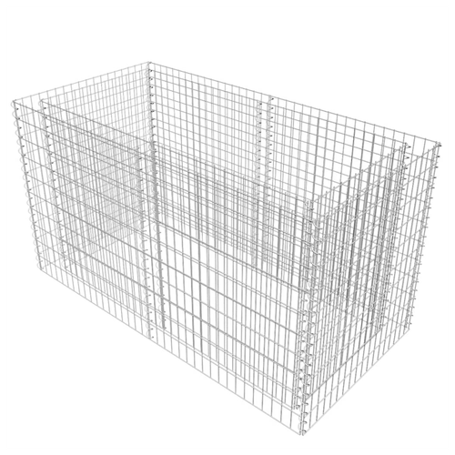 vidaXL vidaXL Gabion Raised Bed Steel 180x90x100 cm Silver - Raised Beds
