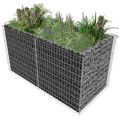 vidaXL Gabion Raised Bed Steel 180x90x100 cm Silver by vidaXL