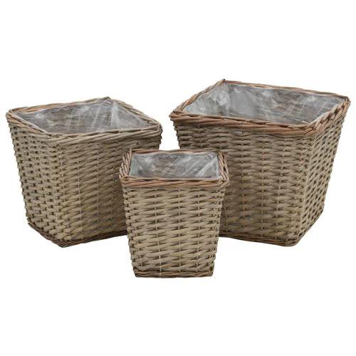 vidaXL Raised Bed 3 pcs Wicker with PE Lining by vidaXL