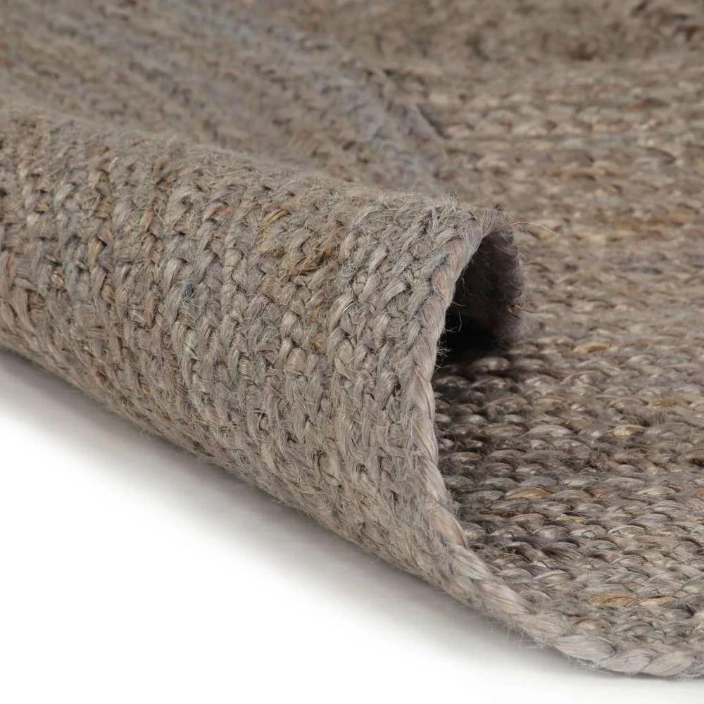 vidaXL Handmade Rug Jute Round 180 cm vidaXL Grey - Uncategorized Rug