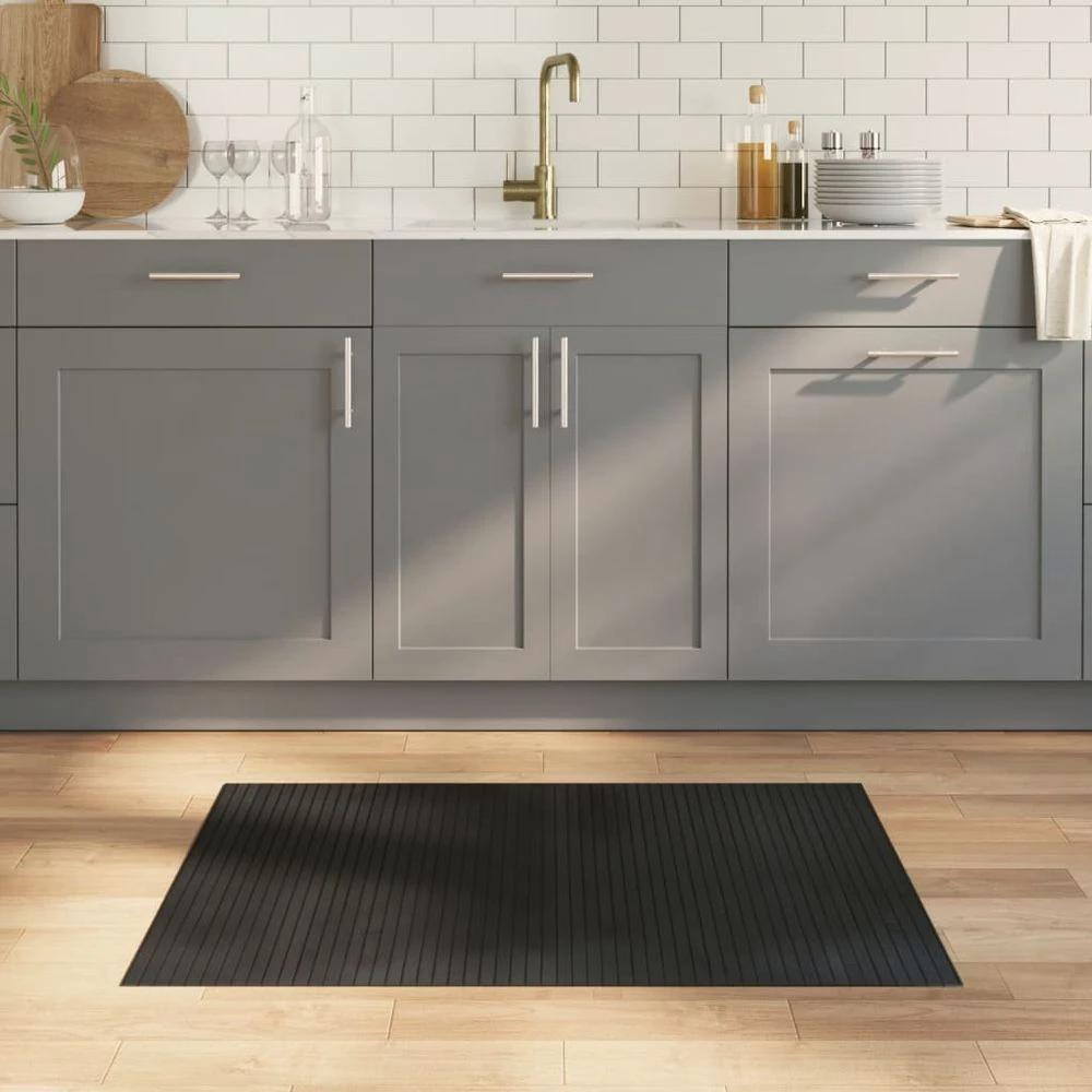 vidaXL Rug Rectangular Black 70x100 cm vidaXL Bamboo - Uncategorized Rug