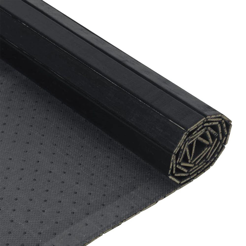 vidaXL Rug Rectangular Black 70x100 cm vidaXL Bamboo - Uncategorized Rug