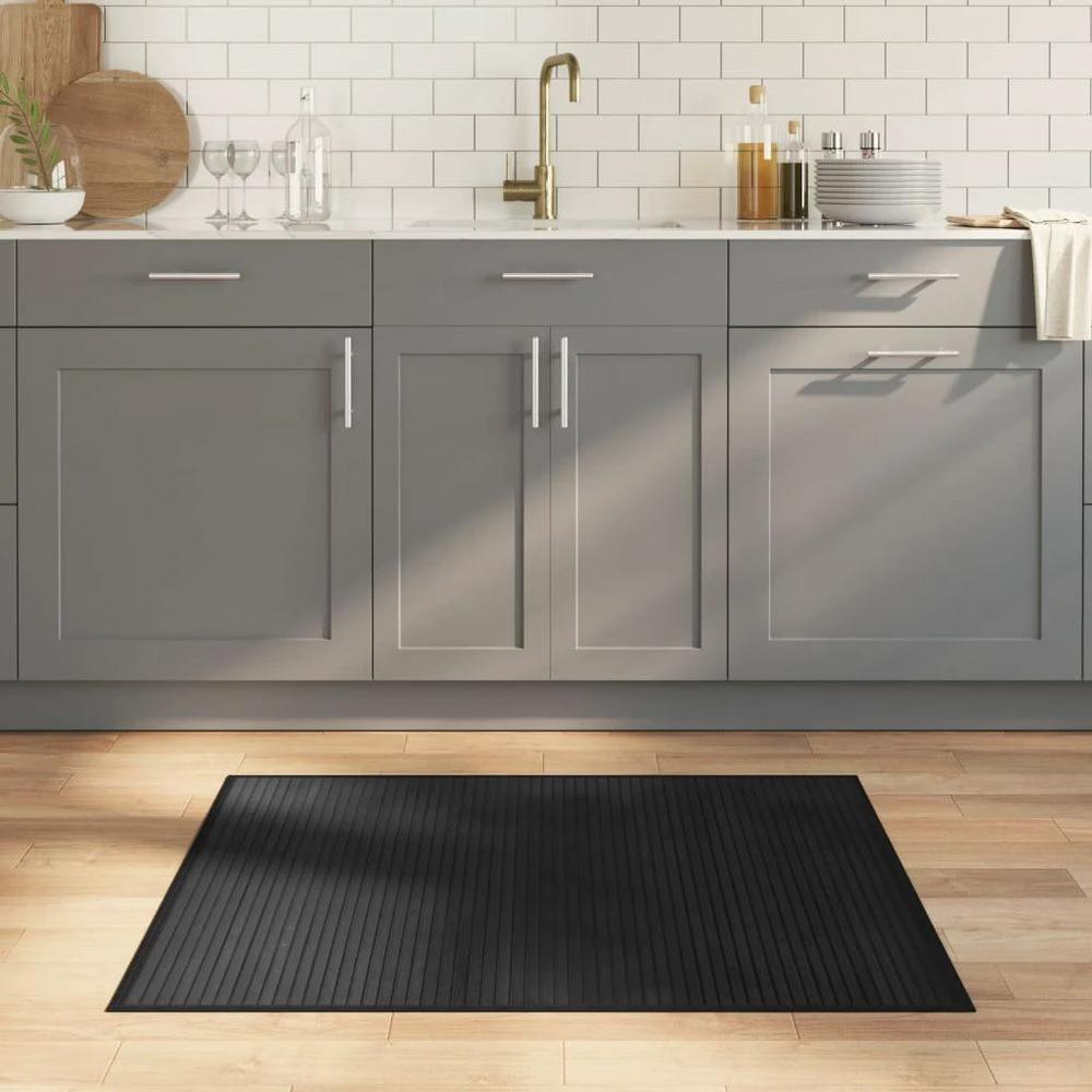Rug Rectangular Black80x100 cm vidaXL Bamboo by vidaXL
