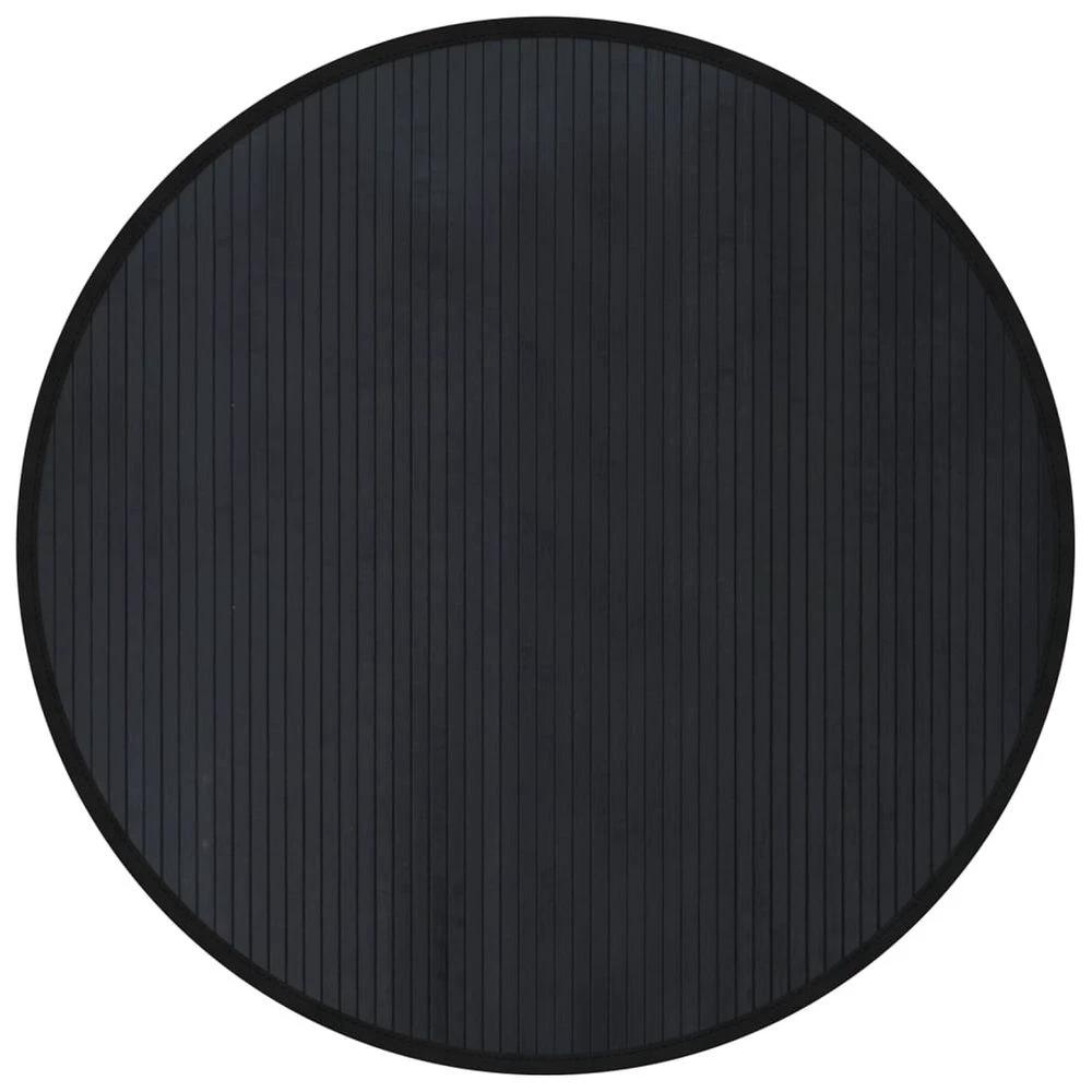 vidaXL Rug Round Black100 cm Bamboo by vidaXL