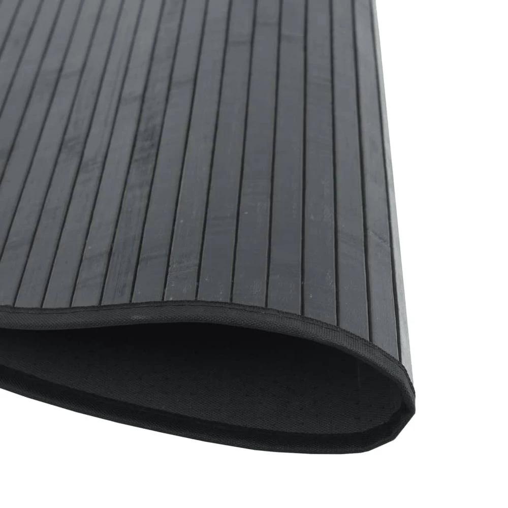 vidaXL Rug Round Black100 cm Bamboo by vidaXL