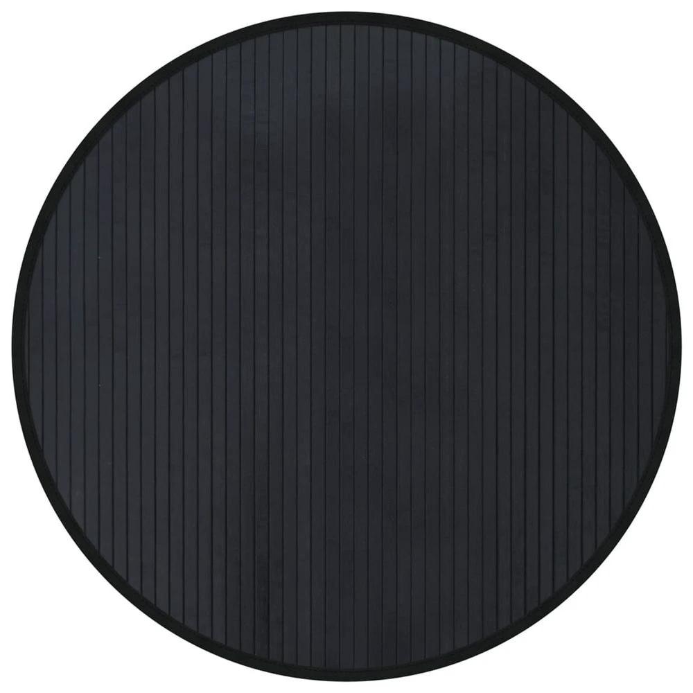 vidaXL Rug Round Black80 cm Bamboo - Rug