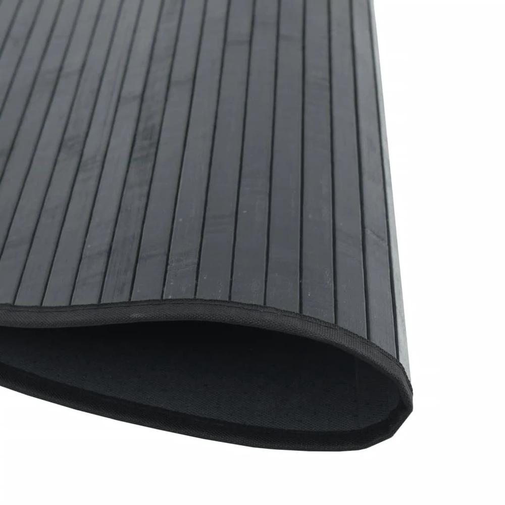 vidaXL Rug Round Black80 cm Bamboo - Rug