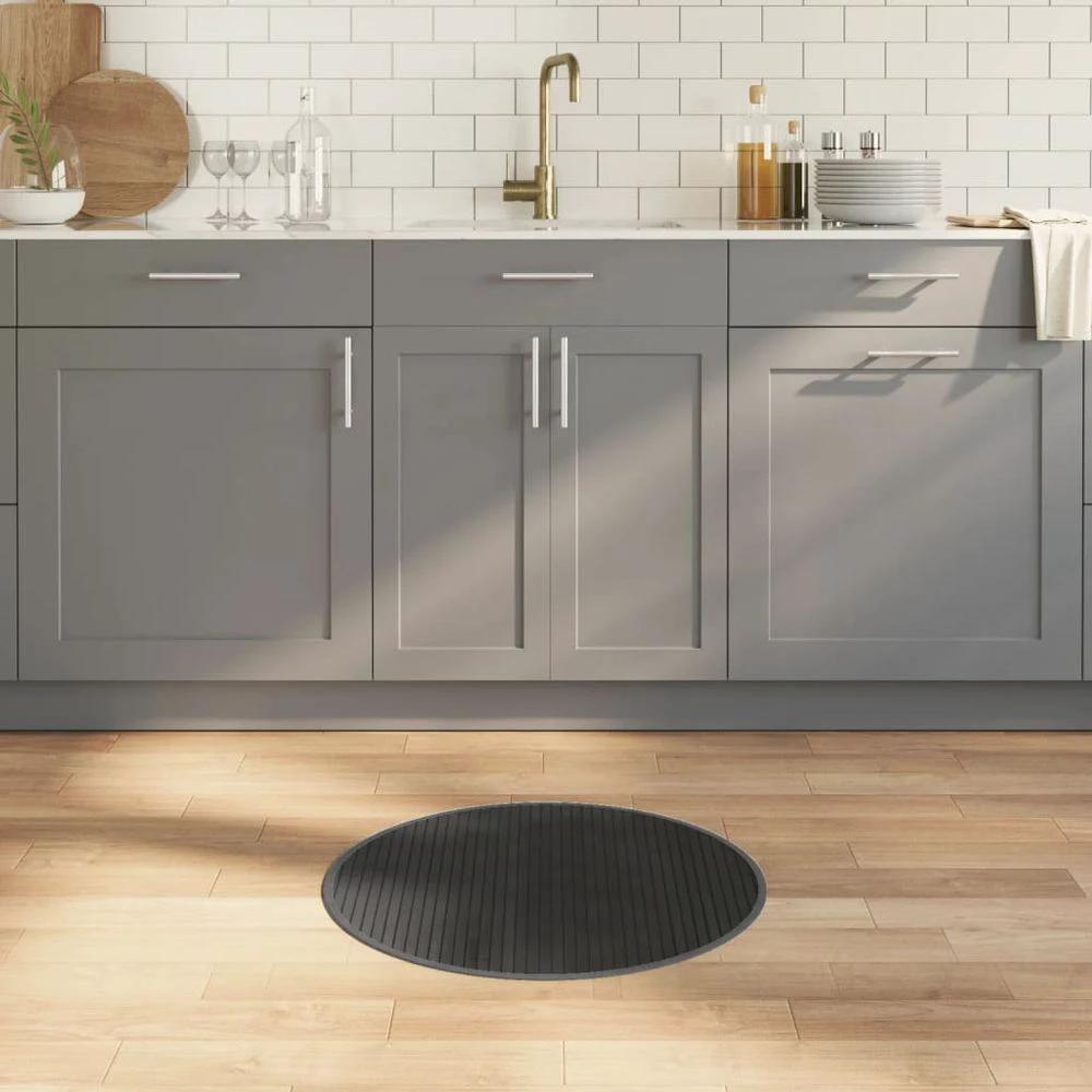 vidaXL Rug Round Grey60 cm Bamboo by vidaXL