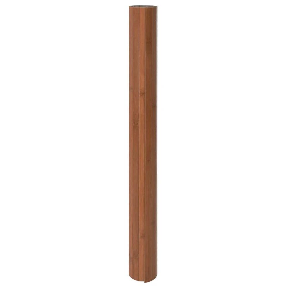 vidaXL Rug Square Brown 100x100 cm Bamboo by vidaXL