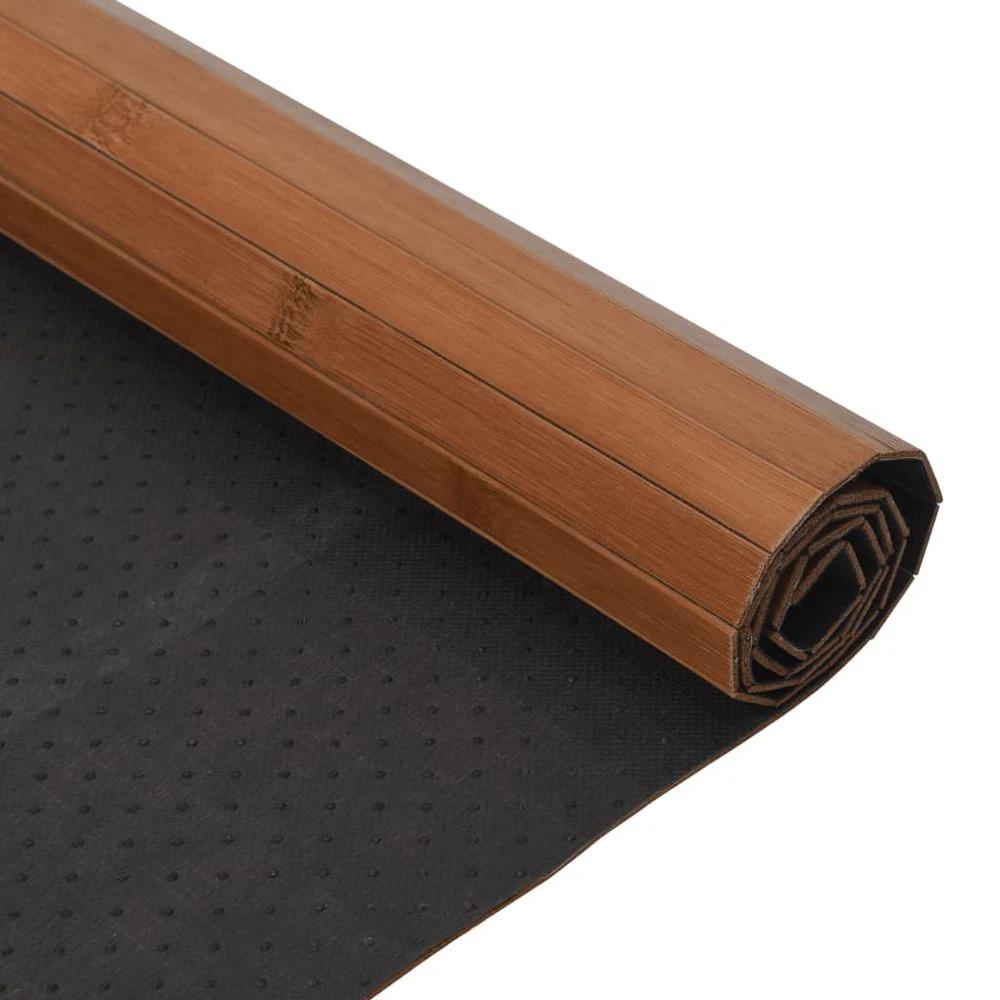 vidaXL Rug Square Brown 100x100 cm Bamboo by vidaXL