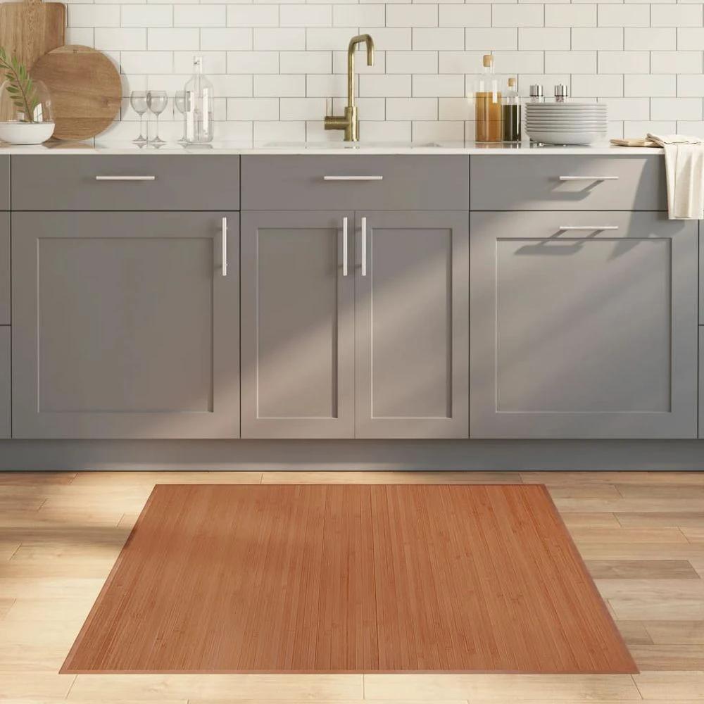 vidaXL Rug Square Natural100x100 cm Bamboo - Rug
