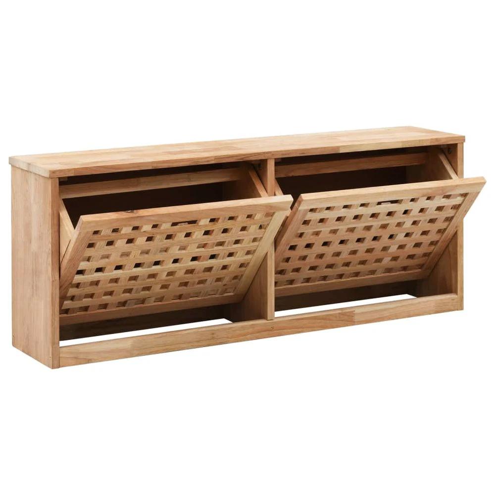 vidaXL Shoe Storage Bench 94x20x38 cm Solid Walnut Wood by vidaXL