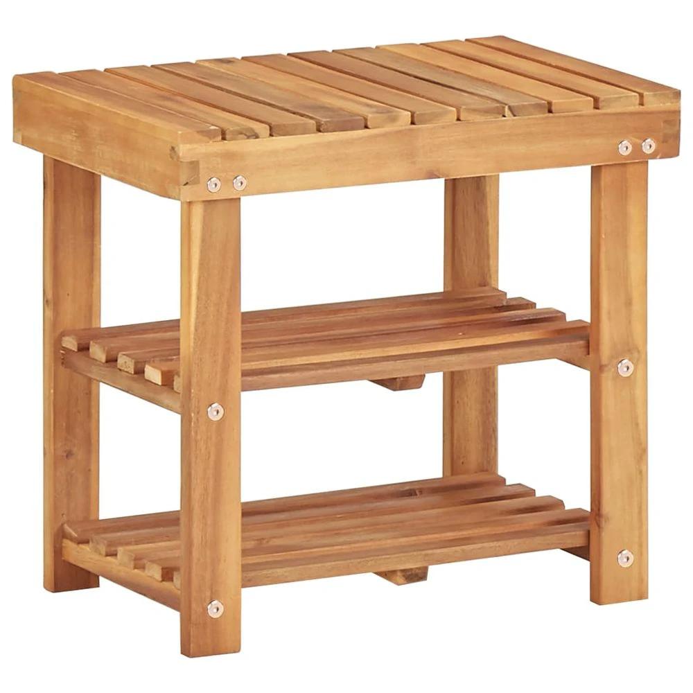 vidaXL Shoe Rack 50x32x45 cm Solid Acacia Wood by vidaXL