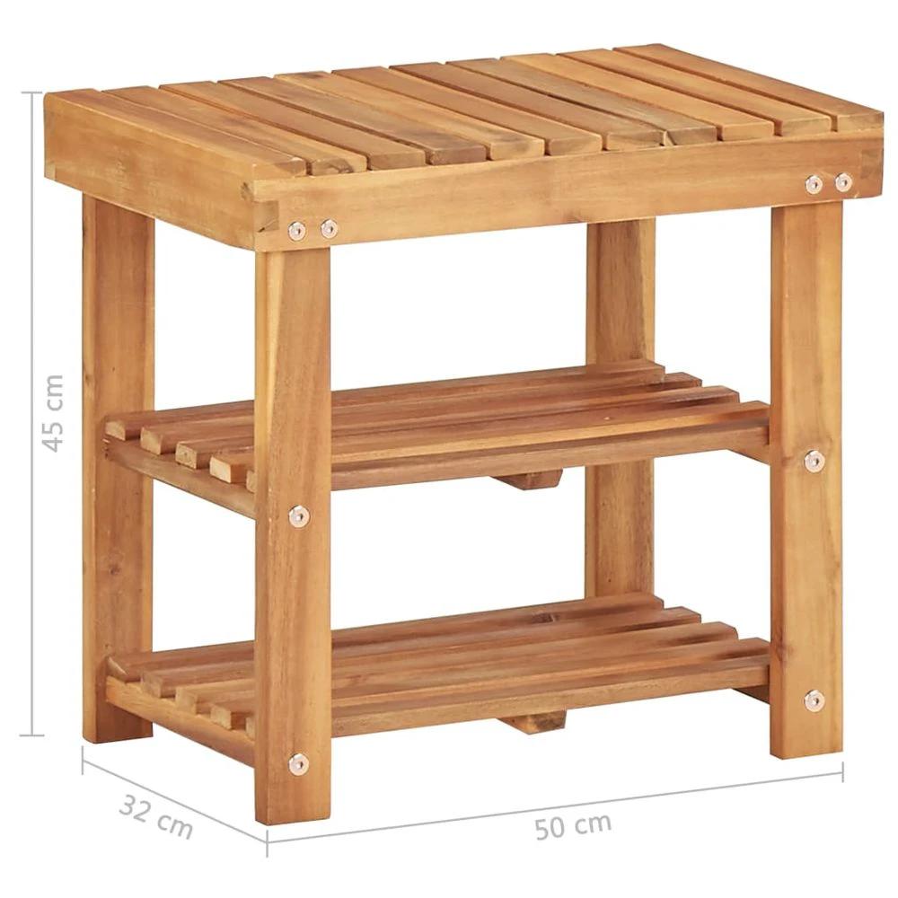 vidaXL Shoe Rack 50x32x45 cm Solid Acacia Wood by vidaXL