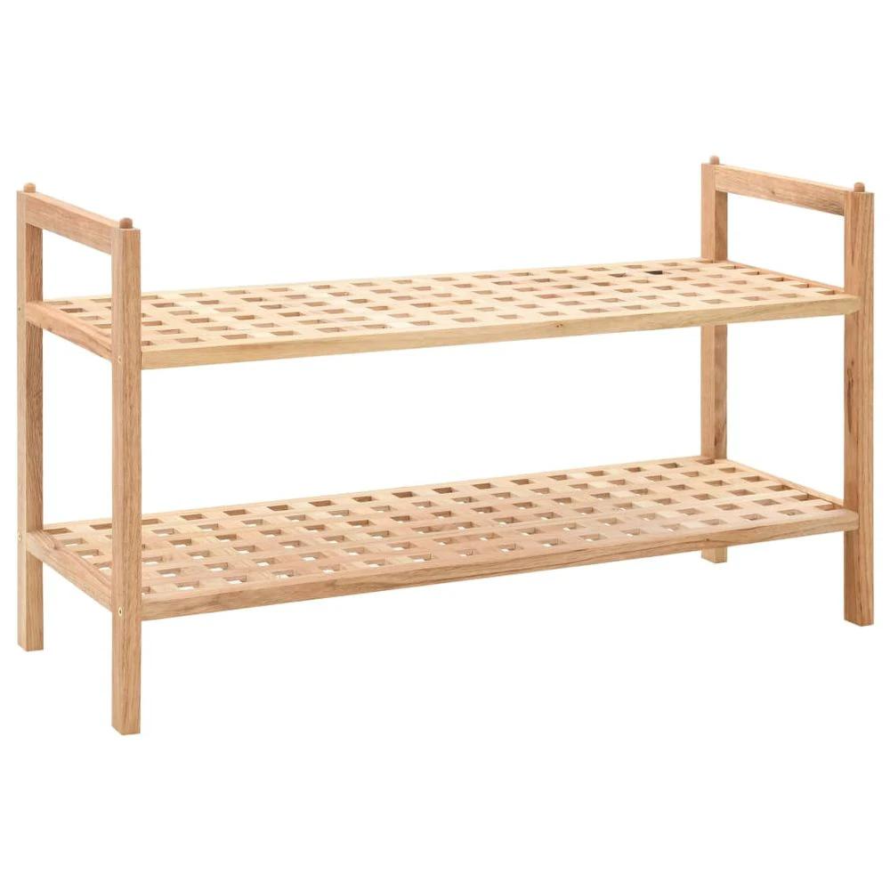 vidaXL Shoe Rack Solid Walnut Wood 69x26x40 cm by vidaXL