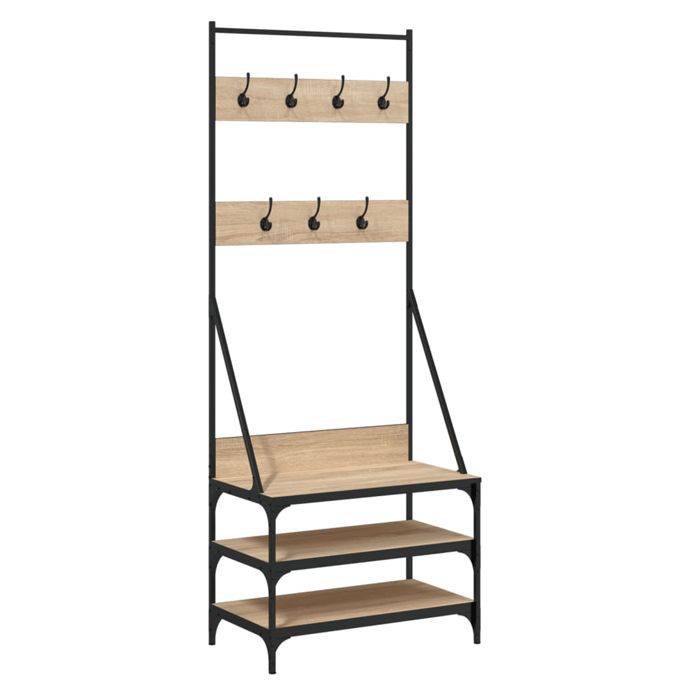 Clothes Rack with Shoe Storage vidaXL Black 70x40x184 cm by vidaXL