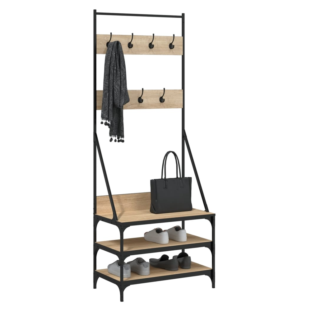 Clothes Rack with Shoe Storage vidaXL Black 70x40x184 cm by vidaXL