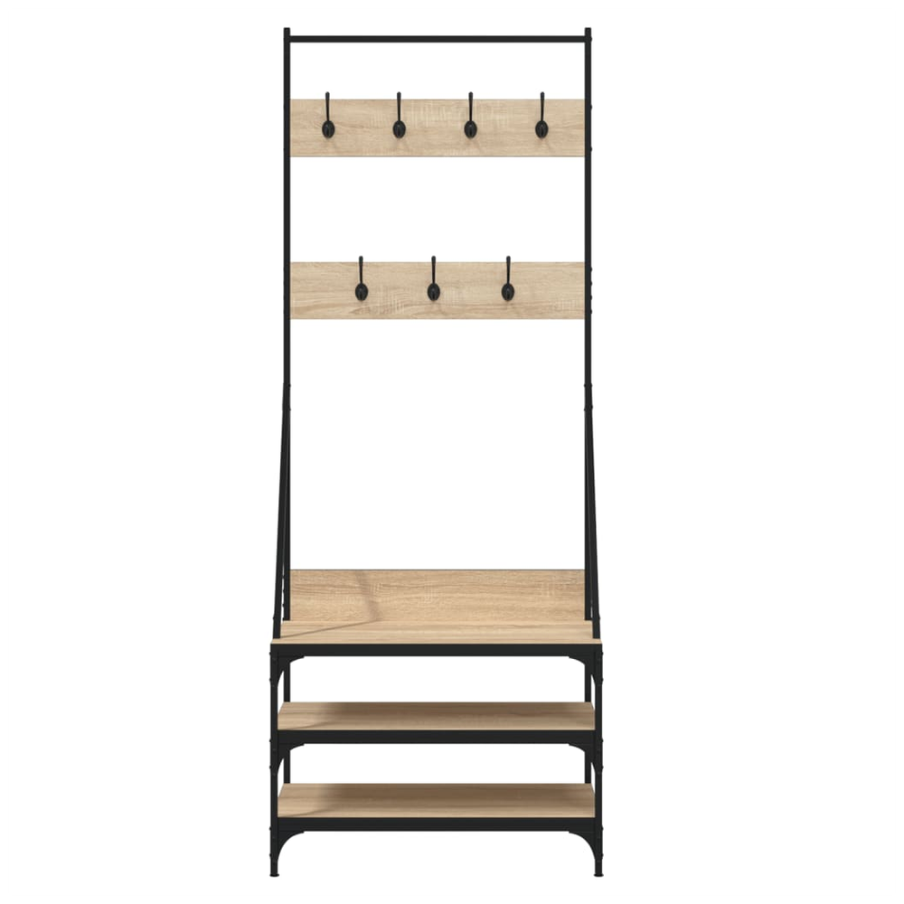 Clothes Rack with Shoe Storage vidaXL Black 70x40x184 cm by vidaXL