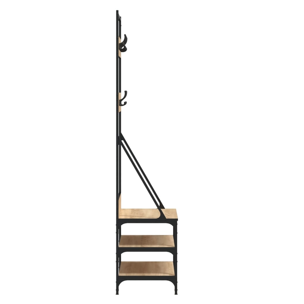 Clothes Rack with Shoe Storage vidaXL Black 70x40x184 cm by vidaXL