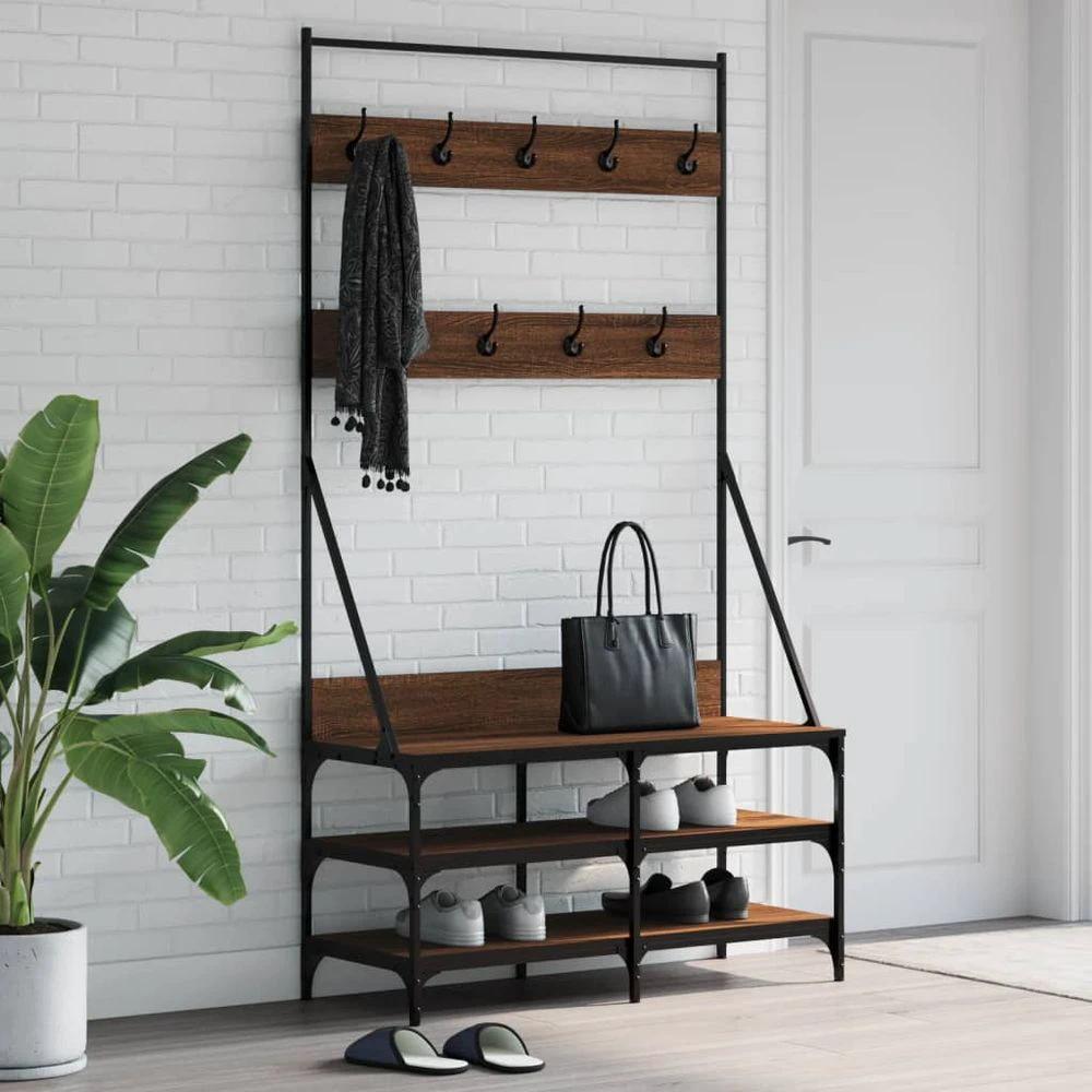 Clothes Rack with Shoe Storage vidaXL Black 70x40x184 cm by vidaXL