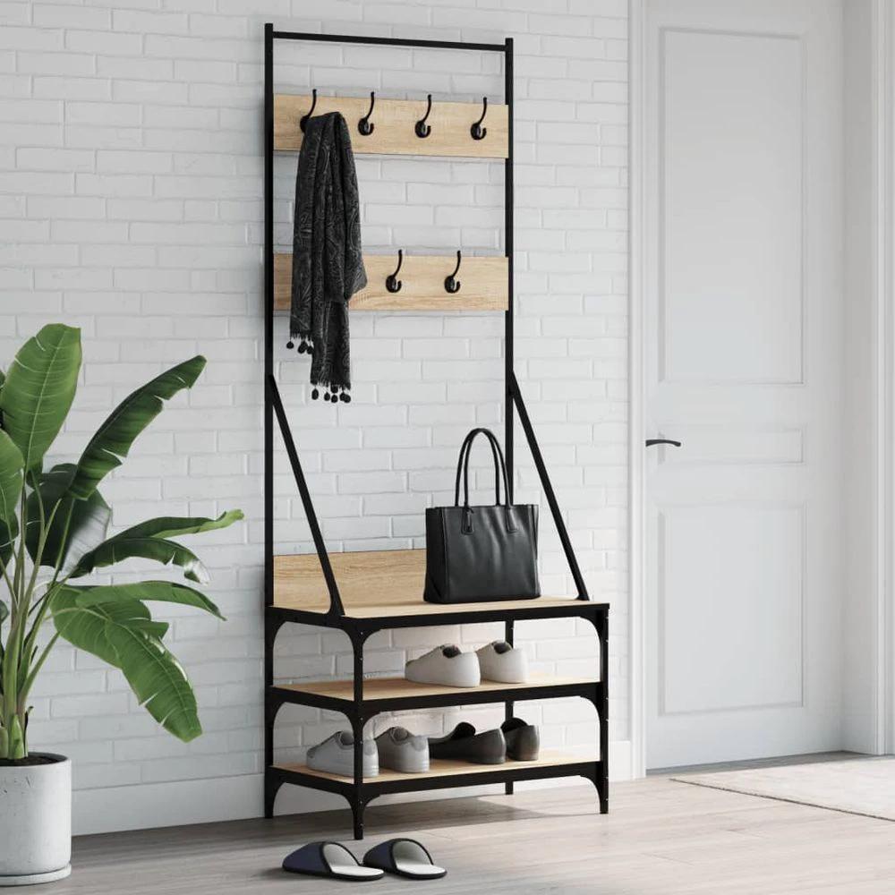 Clothes Rack with Shoe Storage vidaXL Black 70x40x184 cm by vidaXL