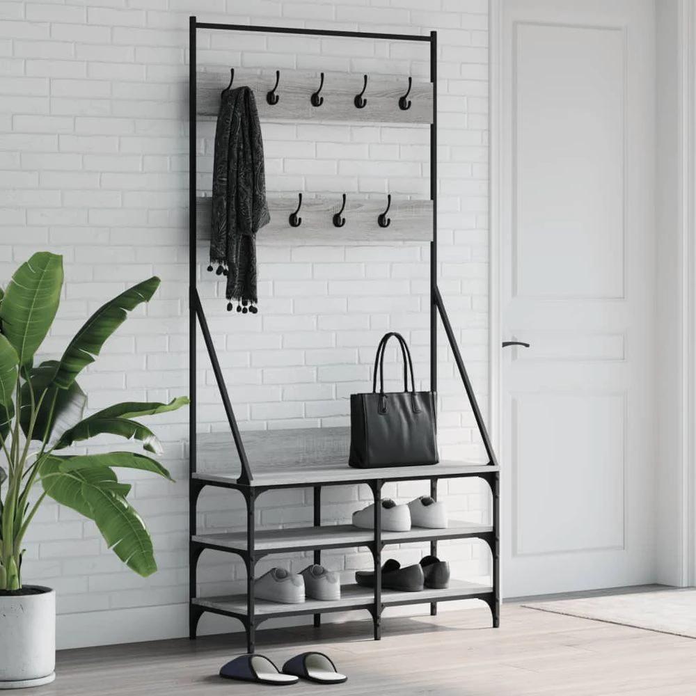 Clothes Rack with Shoe Storage vidaXL Black 72x34x184 cm by vidaXL