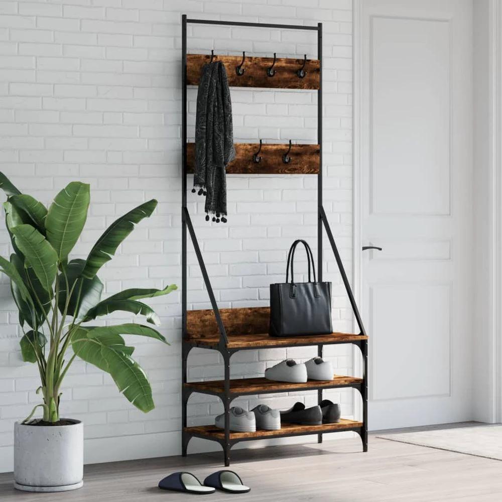 Clothes Rack with Shoe Storage vidaXL Black 72x34x184 cm by vidaXL