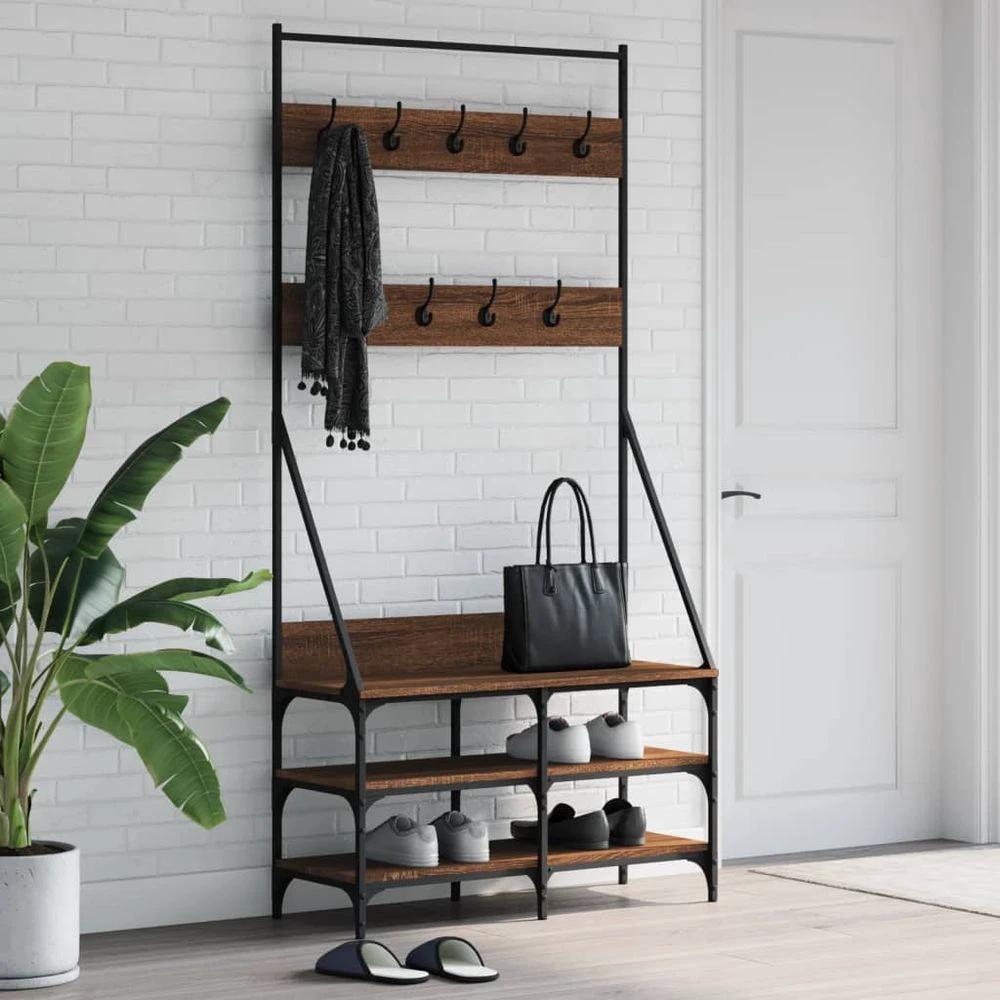 Clothes Rack with Shoe Storage vidaXL Black 72x34x184 cm by vidaXL