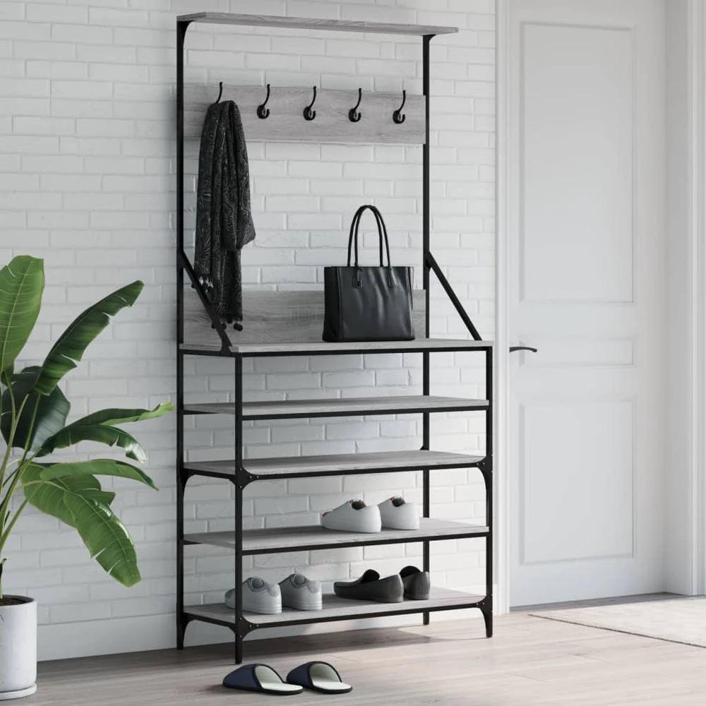 Clothes Rack with Shoe Storage vidaXL Black 70x34x184 cm by vidaXL
