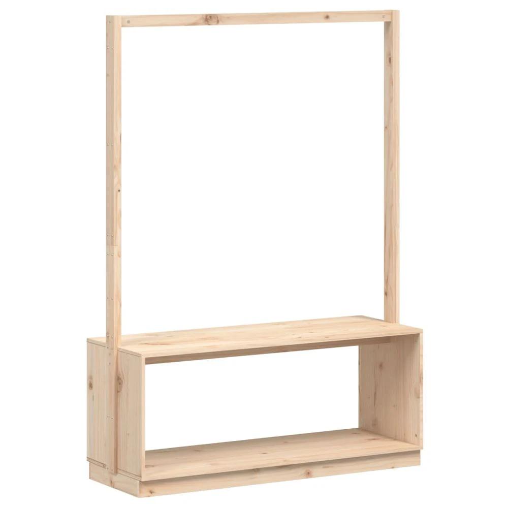 vidaXL Clothes Rack with Shoe Storage vidaXL 113x40x157.5 cm Solid Wood Pine - Uncategorized Shoe Storage
