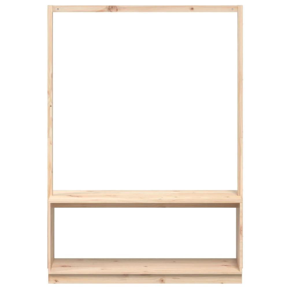 vidaXL Clothes Rack with Shoe Storage vidaXL 113x40x157.5 cm Solid Wood Pine - Uncategorized Shoe Storage