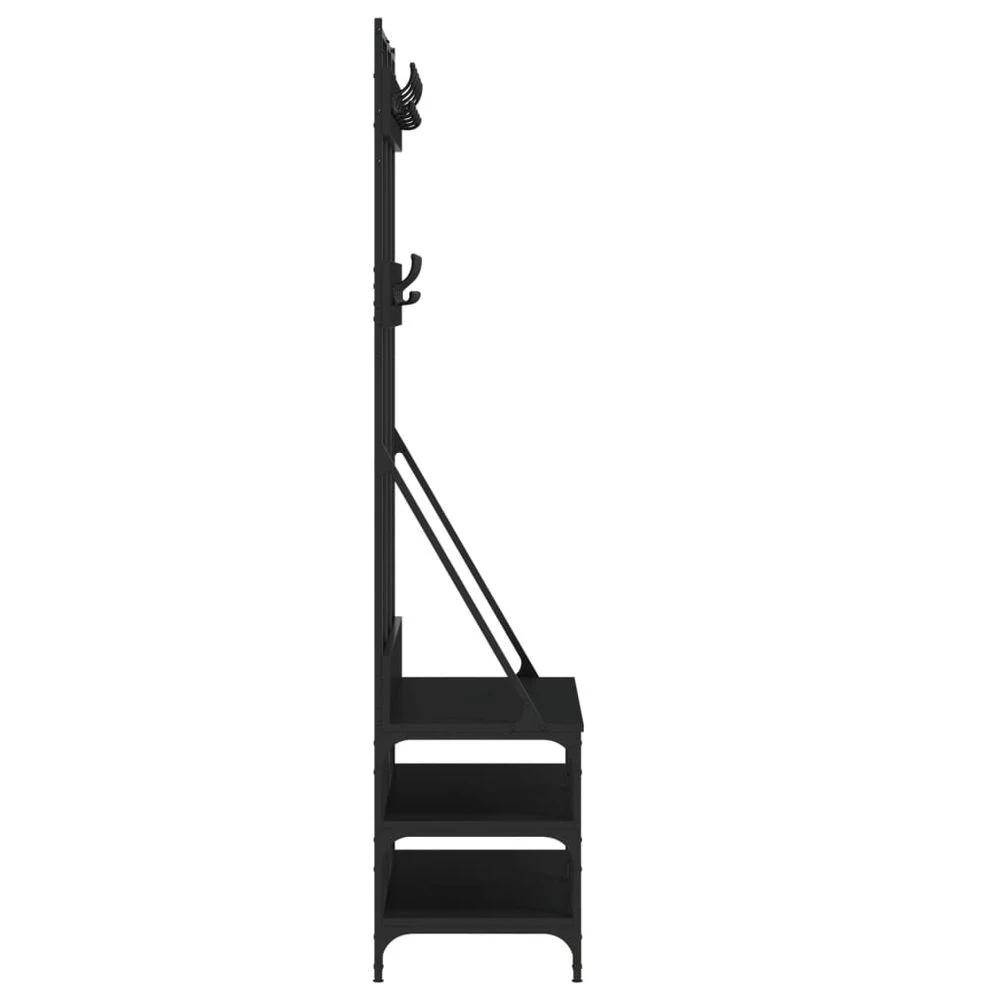 Clothes Rack with Shoe Storage vidaXL Black 100x40x184 cm by vidaXL