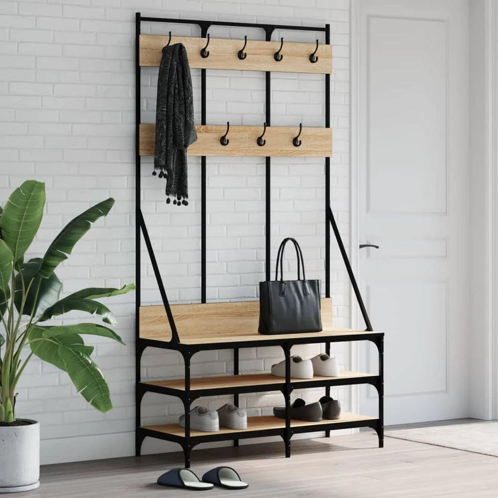 Clothes Rack with Shoe Storage vidaXL Black 100x40x184 cm by vidaXL