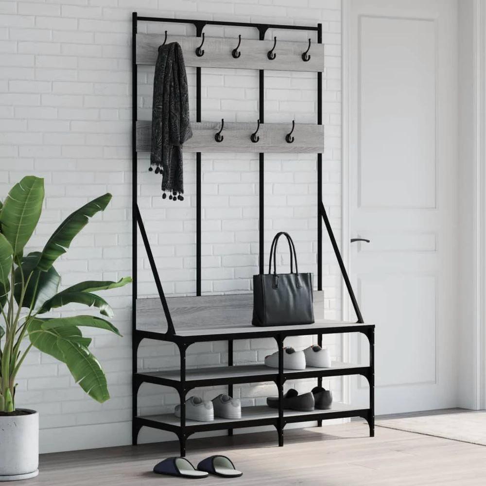 Clothes Rack with Shoe Storage vidaXL Black 100x40x184 cm by vidaXL