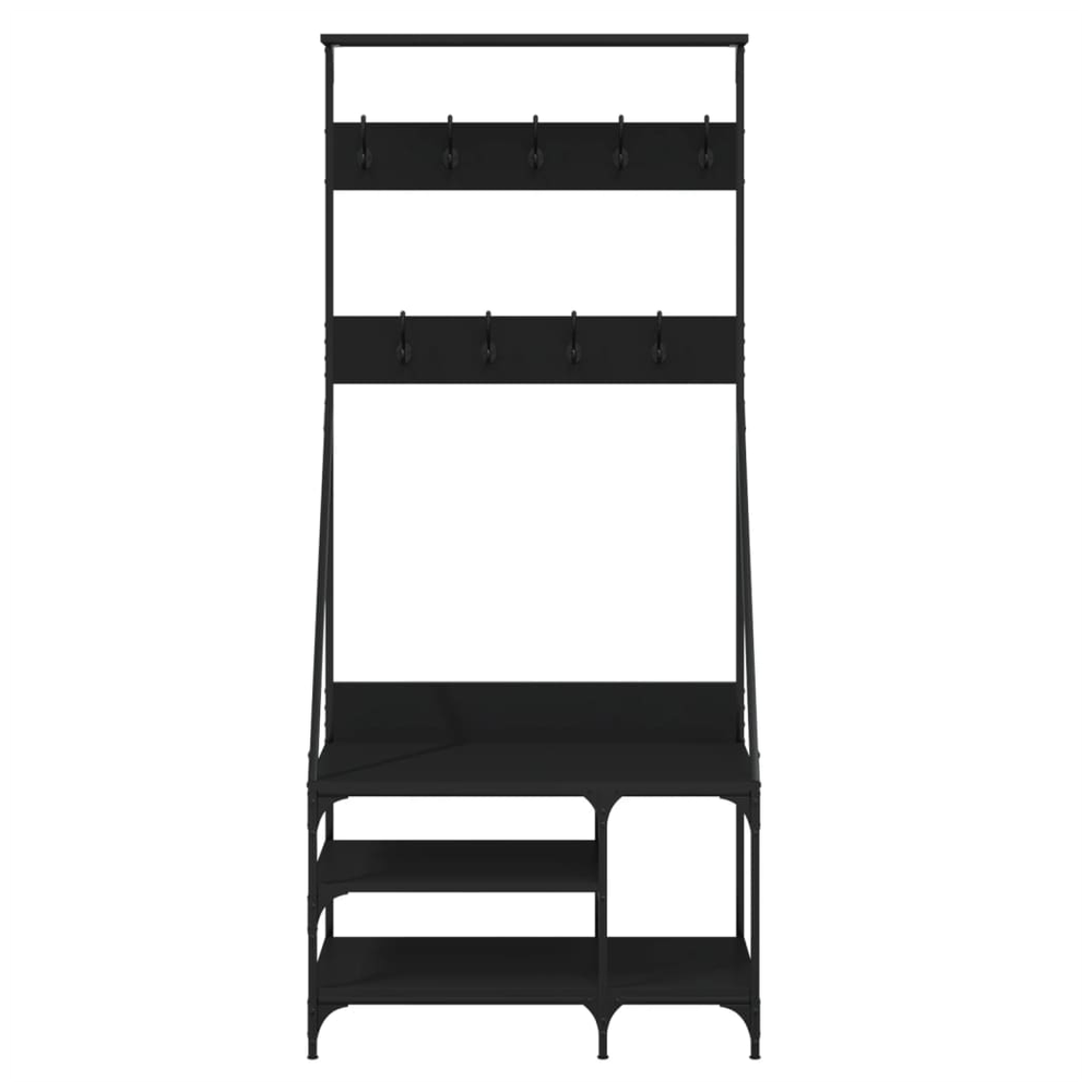 Clothes Rack with Shoe Storage vidaXL Black 80x40x184 cm by vidaXL
