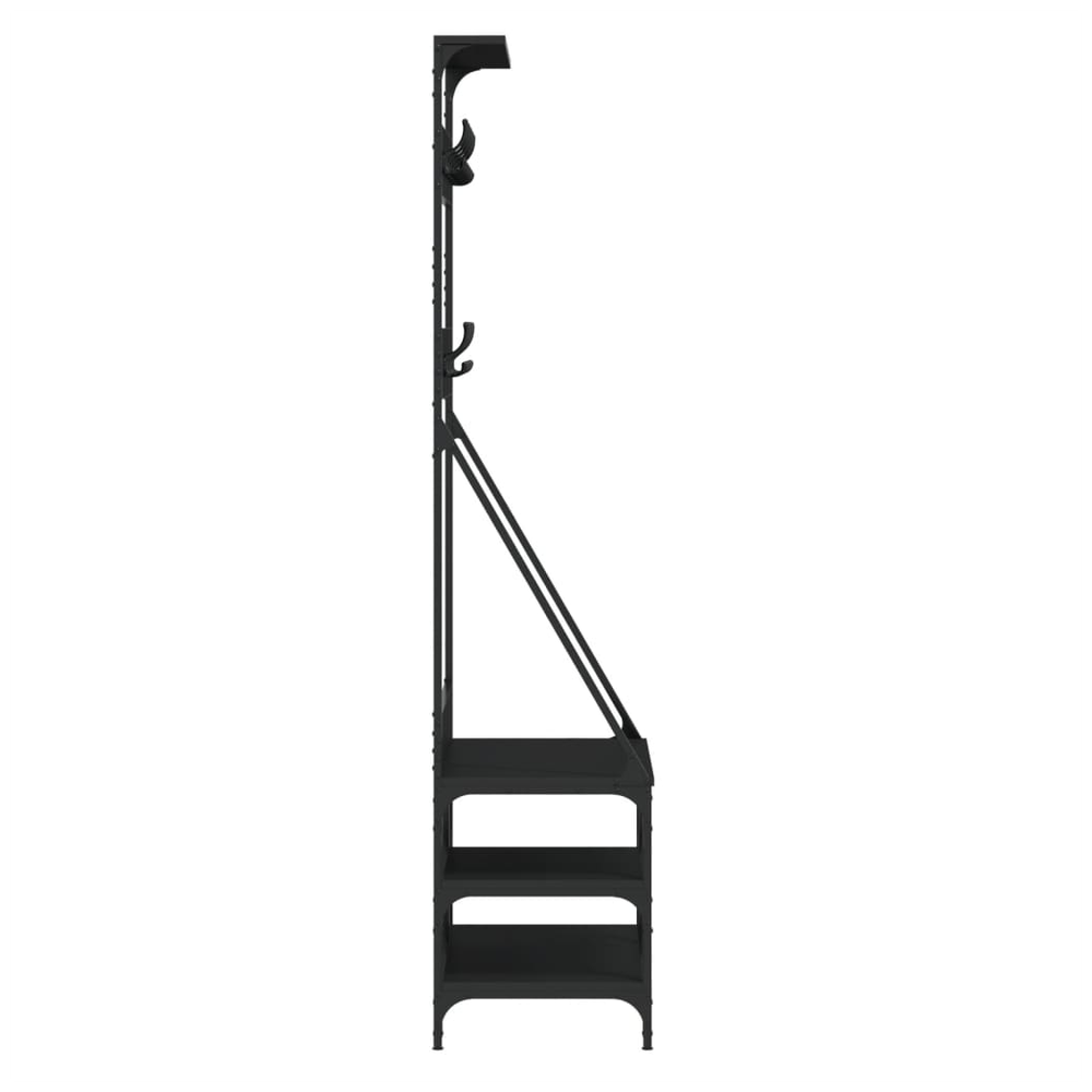 Clothes Rack with Shoe Storage vidaXL Black 80x40x184 cm by vidaXL