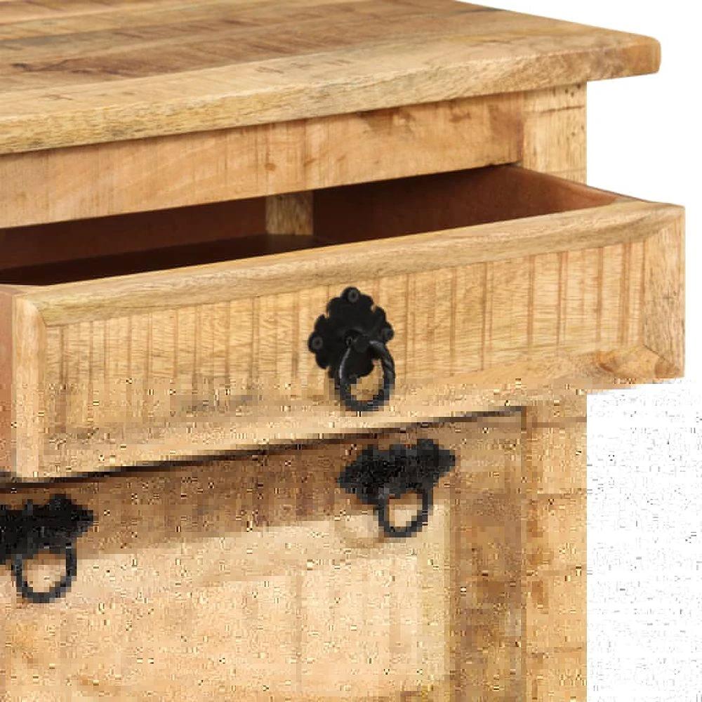 4-Layer vidaXL Shoe Cabinet with Drawer Solid Rough Mango Wood by vidaXL