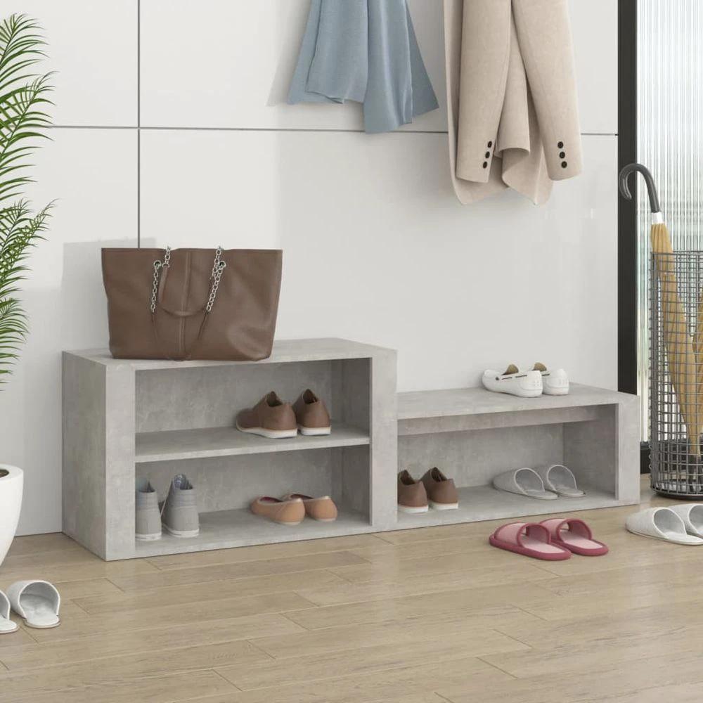 Shoe Cabinet Concrete Grey vidaXL 150x35x45 cm Engineered Wood by vidaXL