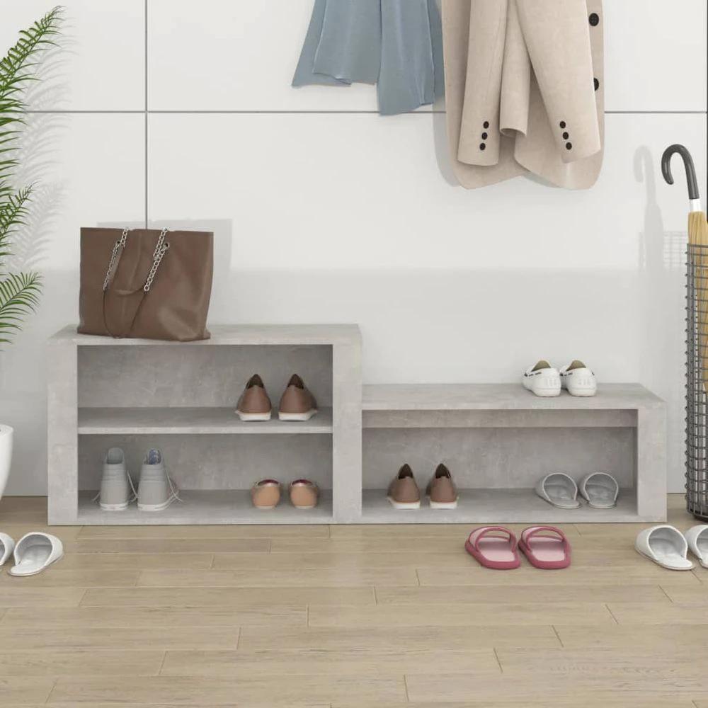 Shoe Cabinet Concrete Grey vidaXL 150x35x45 cm Engineered Wood by vidaXL