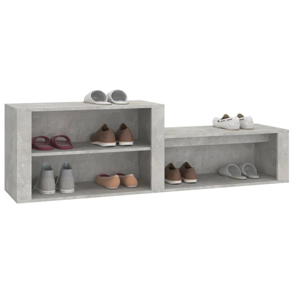 Shoe Cabinet Concrete Grey vidaXL 150x35x45 cm Engineered Wood by vidaXL