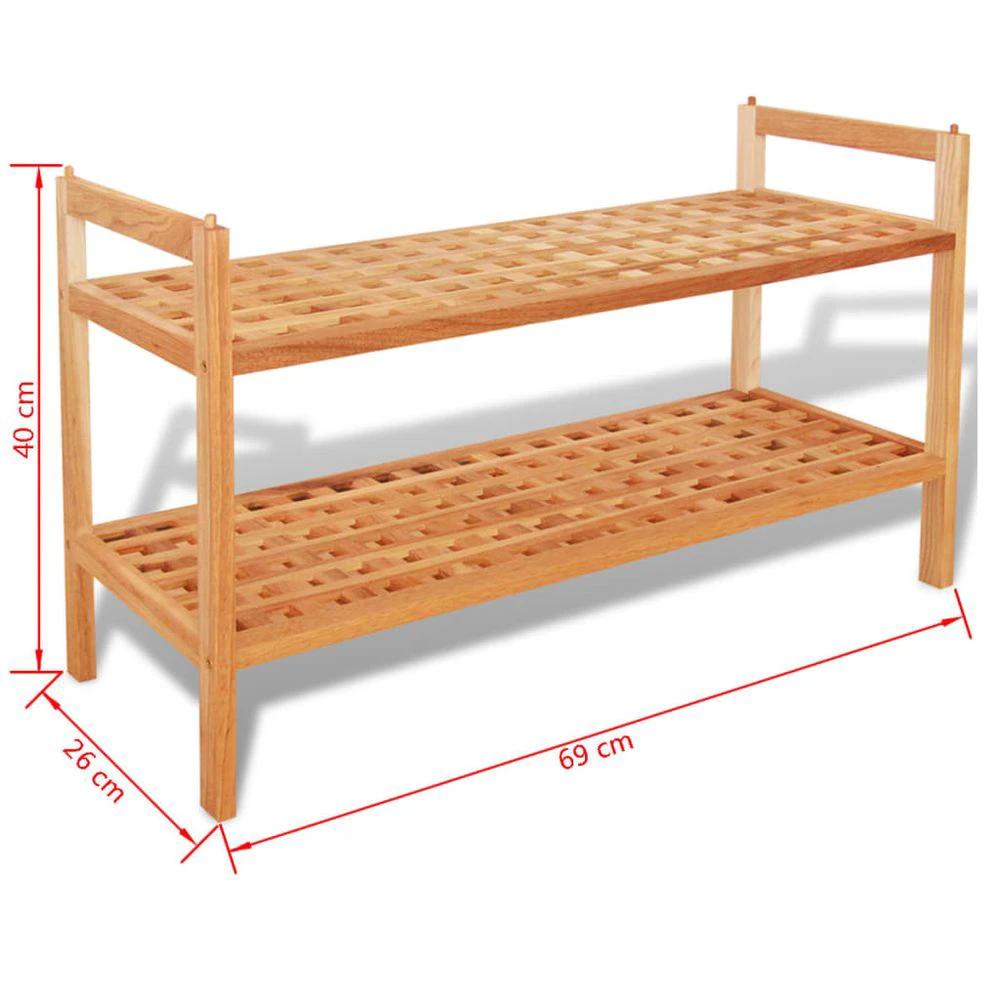 Shoe Rack Solid Walnut Wood vidaXL 69x26x40 cm by vidaXL