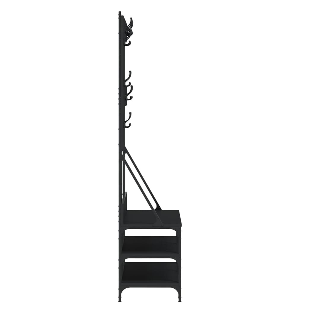 Clothes Rack with Shoe Storage vidaXL Black 100x40x184 cm by vidaXL