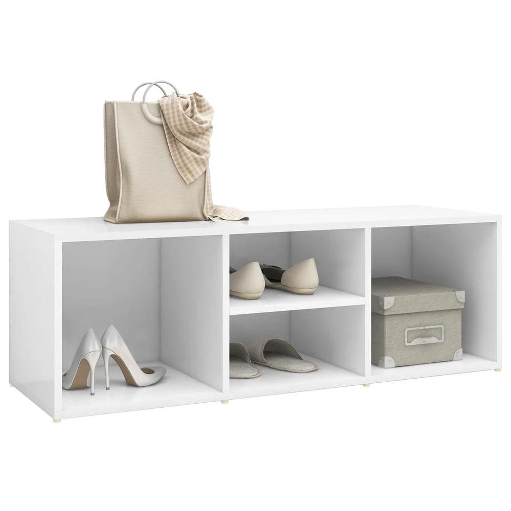 vidaXL vidaXL Shoe Storage Bench White 105x35x35 cm Engineered Wood - Uncategorized Shoe Storage