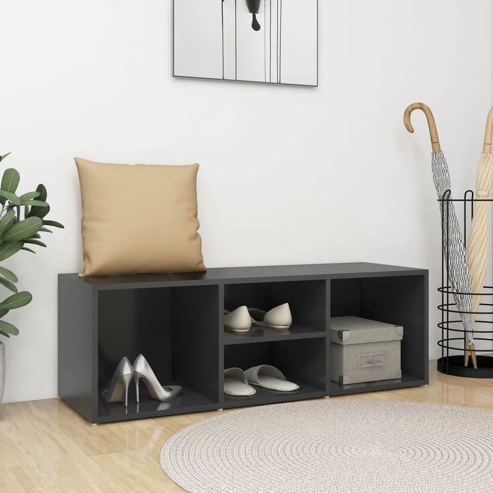 vidaXL vidaXL Shoe Storage Bench White 105x35x35 cm Engineered Wood - Uncategorized Shoe Storage
