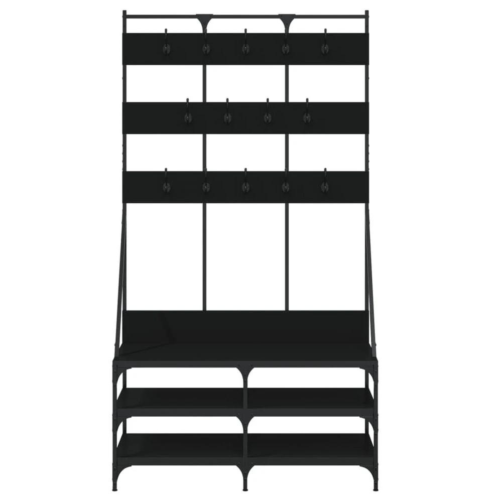 vidaXL Clothes Rack with Shoe Storage vidaXL Black 100x40x184 cm - Uncategorized Shoe Storage