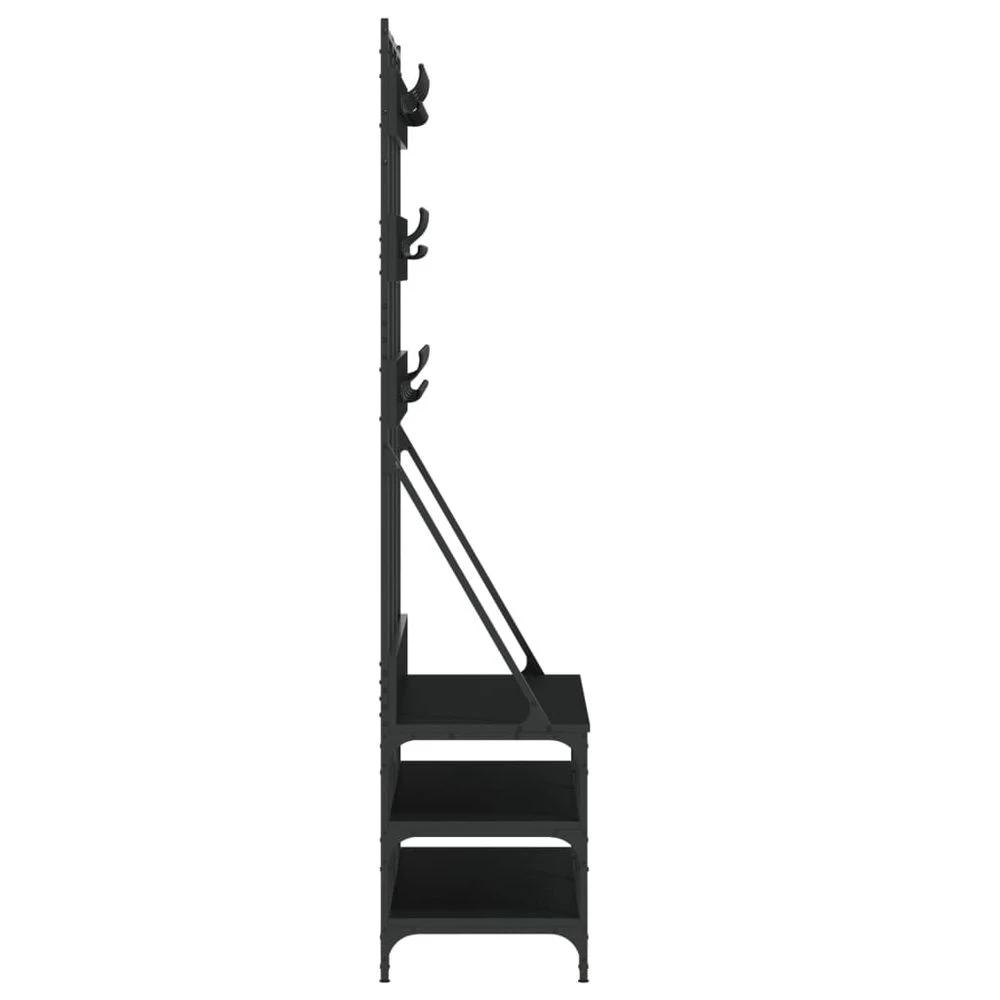 vidaXL Clothes Rack with Shoe Storage vidaXL Black 100x40x184 cm - Uncategorized Shoe Storage