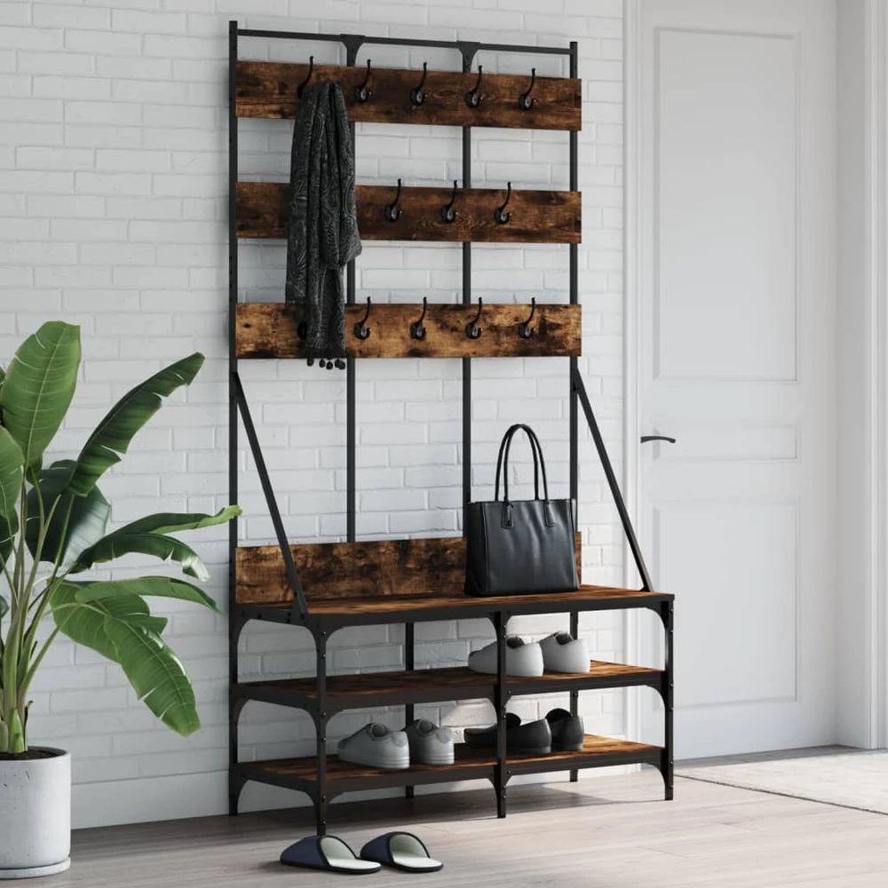 vidaXL Clothes Rack with Shoe Storage vidaXL Black 100x40x184 cm - Uncategorized Shoe Storage